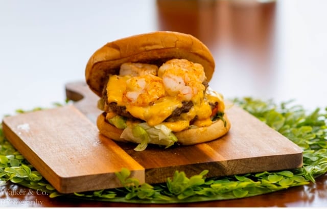 Shrimp and Meat Burger.