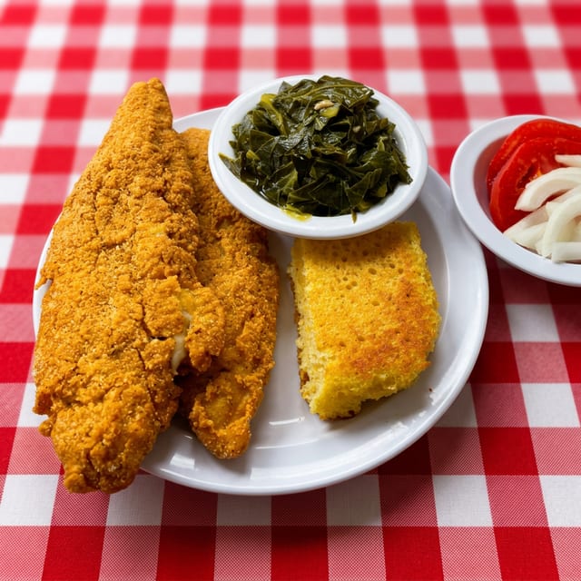 Fried Whiting with (2) Sides.